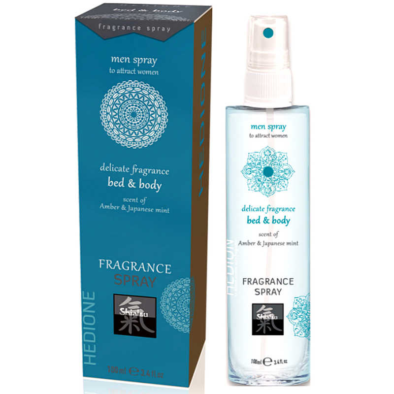 Спрей для ліжка і тіла з феромонами HOT Bed &amp; Body Spray Men з ароматом бурштину, та японської м'яти, 100 мл