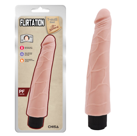 Вібратор із кібершкіри Chisa Flirtation, реалістичний, 20 см х 5.5 см