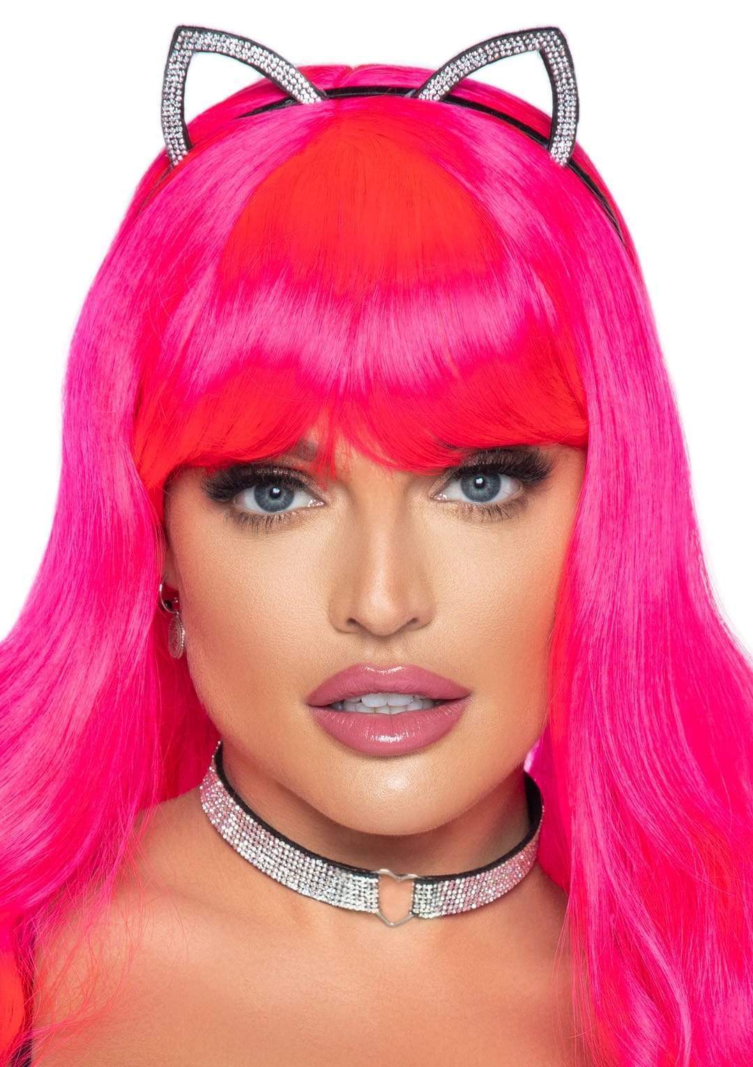 Набір аксесуарів Bling Kitty Leg Avenue зі стразами, вушка та чокер