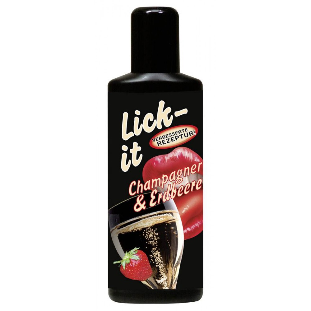 Їстівний лубрикант для орального сексу Lick It, шампанське і полуниця, 50 мл