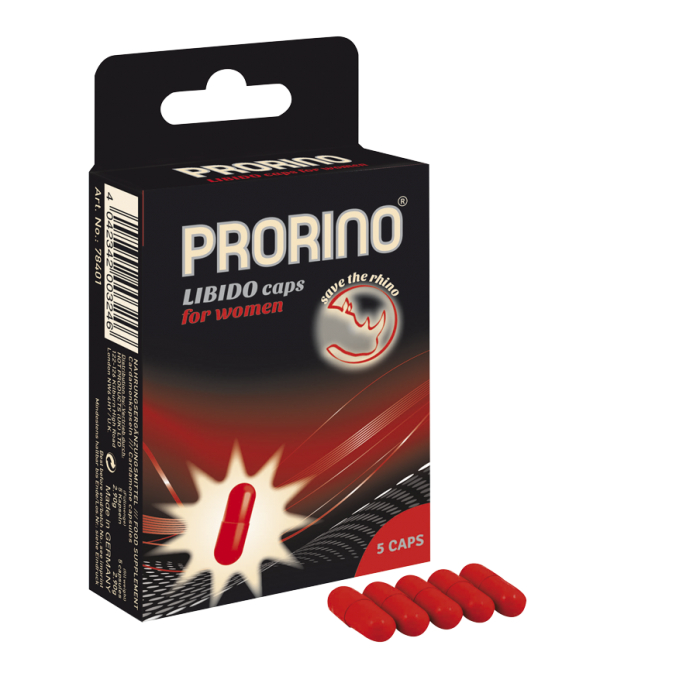 Капсули для підвищення лібідо HOT PRORINO жіночі, 5 шт