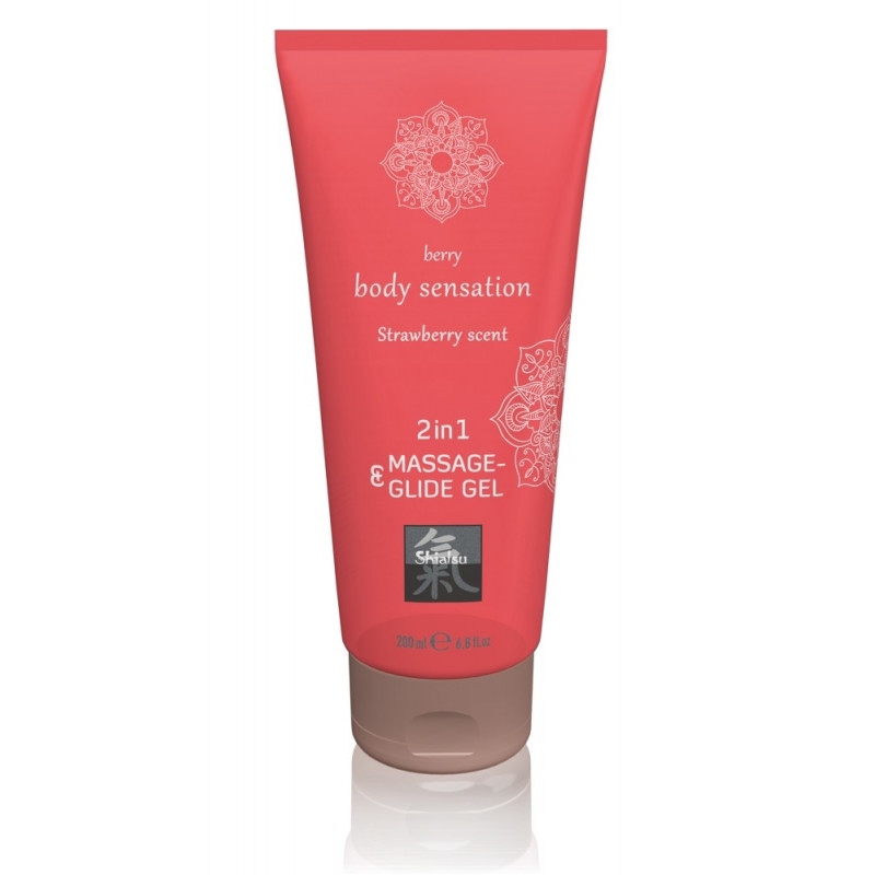Масажна олійка-лубрикант HOT Strawbeery scent з ароматом полуниці, 200 мл
