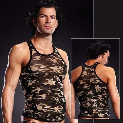 Майка чоловіча еротична кольору Хакі, L/XL