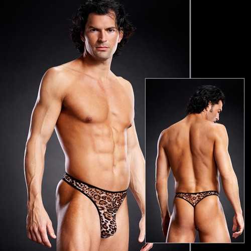 Труси леопардові дрібна сітка Blue G-string