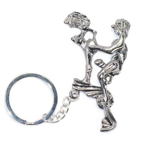 Брелок Funny Sexy Keychain, що рухається з металу, сріблястий