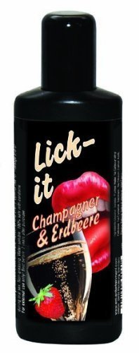 Їстівний лубрикант для орального сексу Lick It, шампанське і полуниця, 100 мл