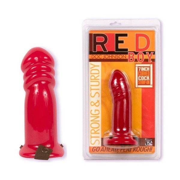 Страпон порожнистий (фаллопротез) червоного кольору Red boy