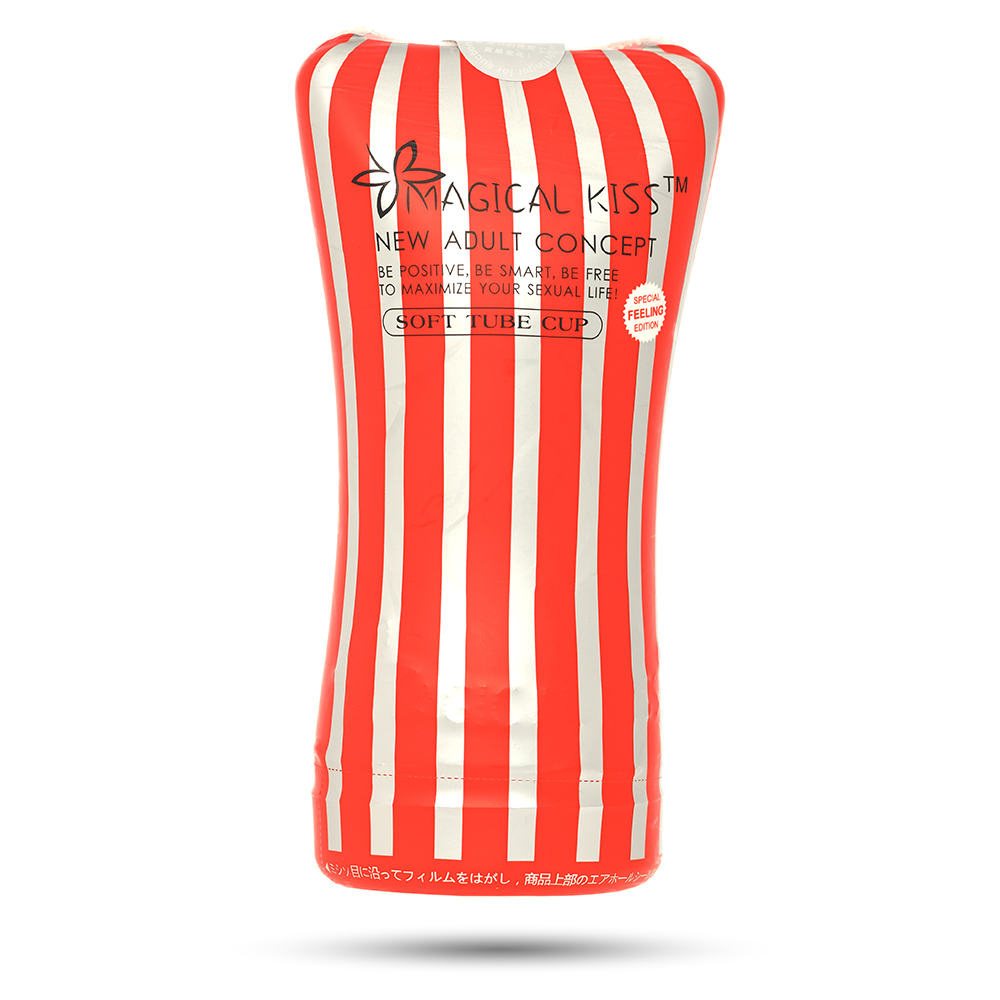 Мастурбатор в колбе красного цвета Magical Kiss Soft Tube Cup